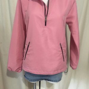 Izod Ladies Pull Over Windbreaker Pink Size Small